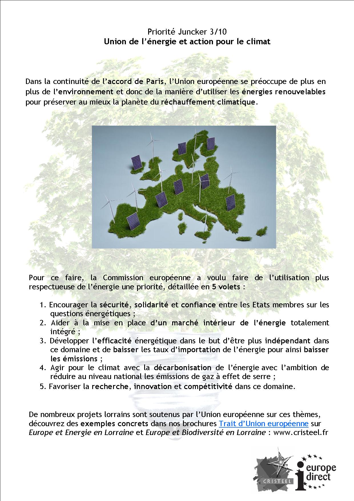 3.Union de l&eacute;nergie et action pour le climat