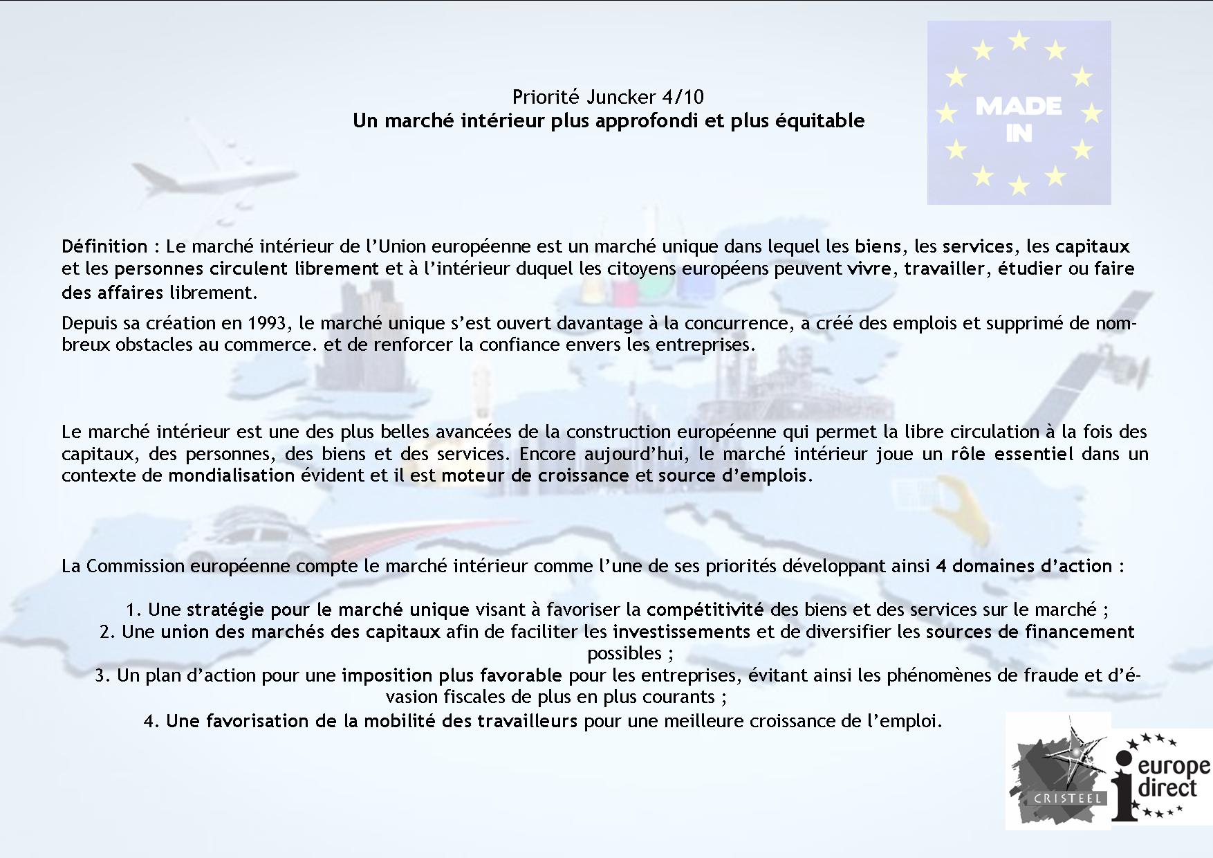 4.March&eacute; Int&eacute;rieur plus approfondi et plus &eacute;quitable