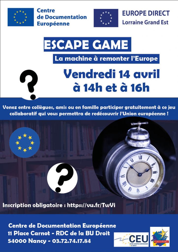 Escape game au CDE avril 2023